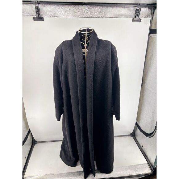 Peruvian Connection Black Decades Baby Alpaca wool long coat Womens Size Small